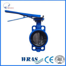 2015 new design sanitary din male/nut butterfly valve